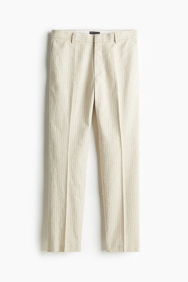 Herrarnas skräddarsydda pinstripe byxor Eleganta smart-casual byxor