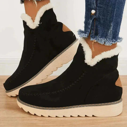 Dam Vinterboots med Fleecefoder och Plattformsula