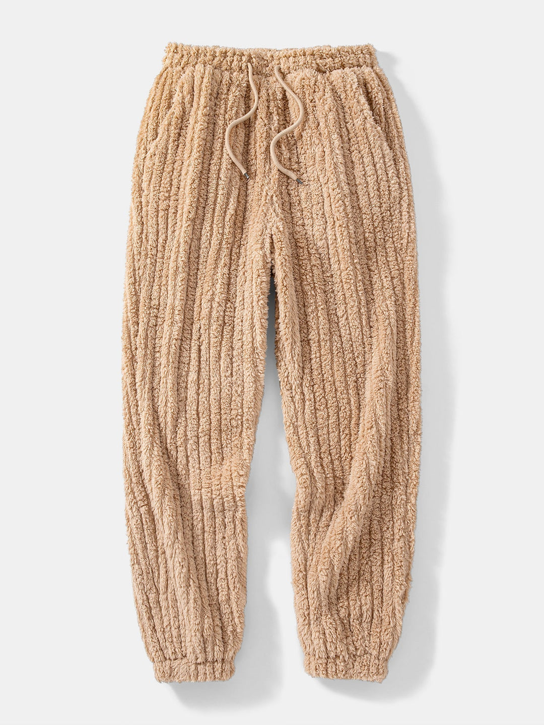 Herrarnas Vinter Teddy Co-Ord Träningsdräkt – Ribbad Pullover Hoodie med Matchande Joggers