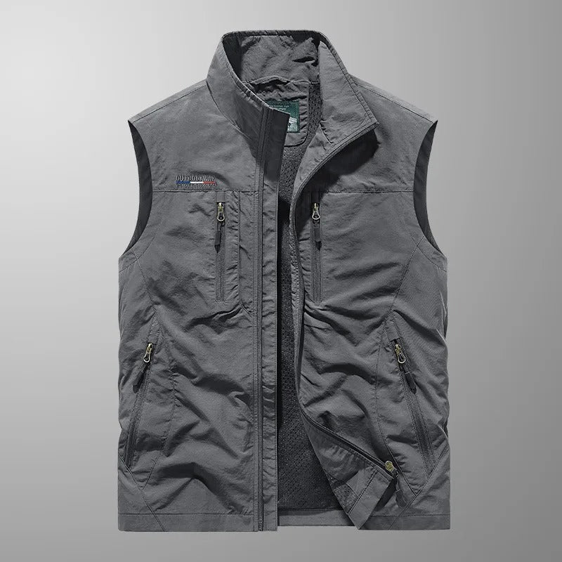 Herrarnas Bodywarmer med Dragkedja och Ståkrage Utomhusväst