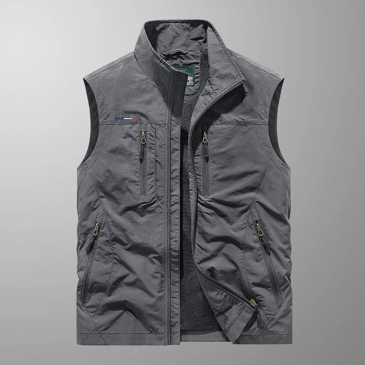 Herrarnas Bodywarmer med Dragkedja och Ståkrage Utomhusväst