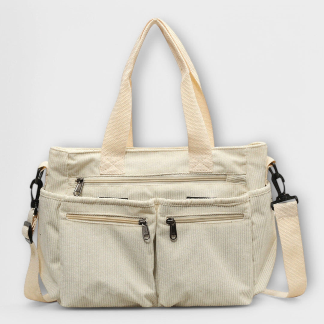 Kvinnors Multi-Pocket Tote Bag – Praktisk dubb bärstil för arbete och vardagsbruk