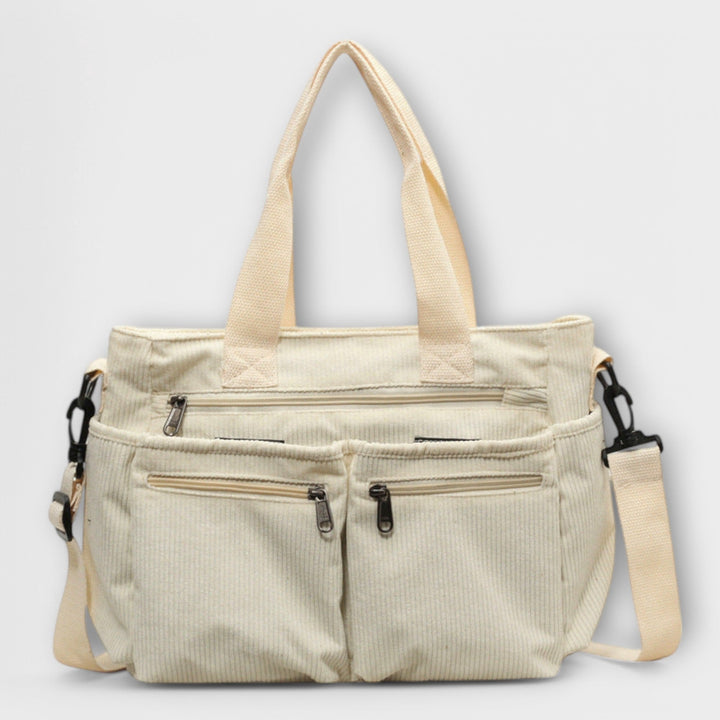 Kvinnors Multi-Pocket Tote Bag – Praktisk dubb bärstil för arbete och vardagsbruk