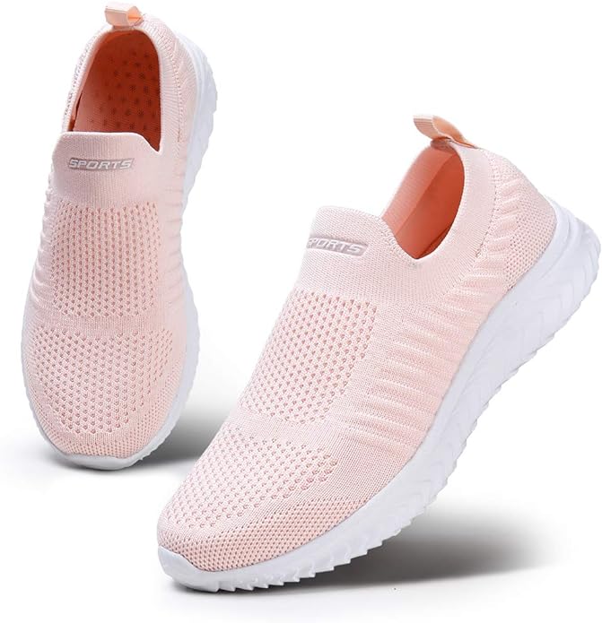 Kvinnors lätta slip-on träningsskor med dämpande komfort för gång