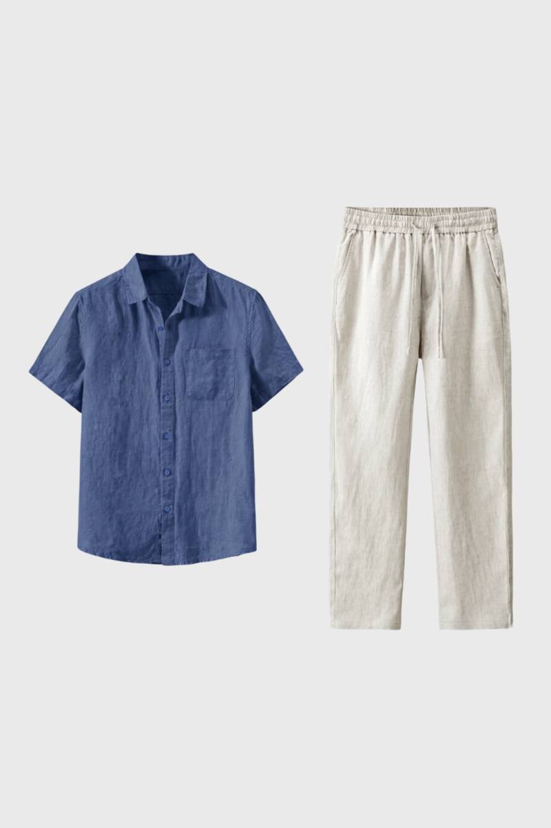Herrlinne Koord Set Kortärmad Resort Outfit