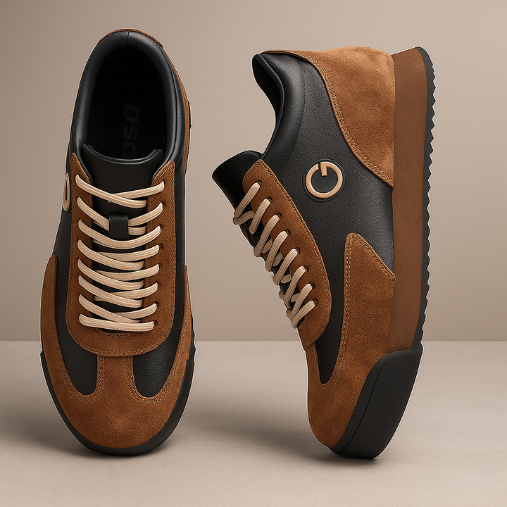 Herrarnas Retro Färgblöck Suede Avslappnade Livsstil Sneakers