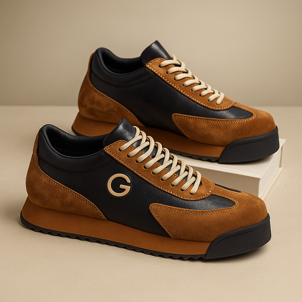 Herrarnas Retro Färgblöck Suede Avslappnade Livsstil Sneakers
