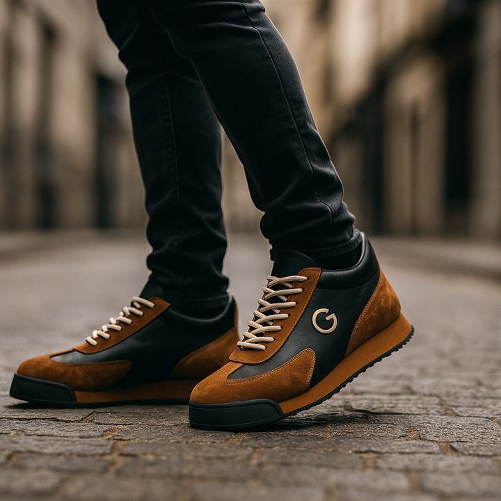 Herrarnas Retro Färgblöck Suede Avslappnade Livsstil Sneakers