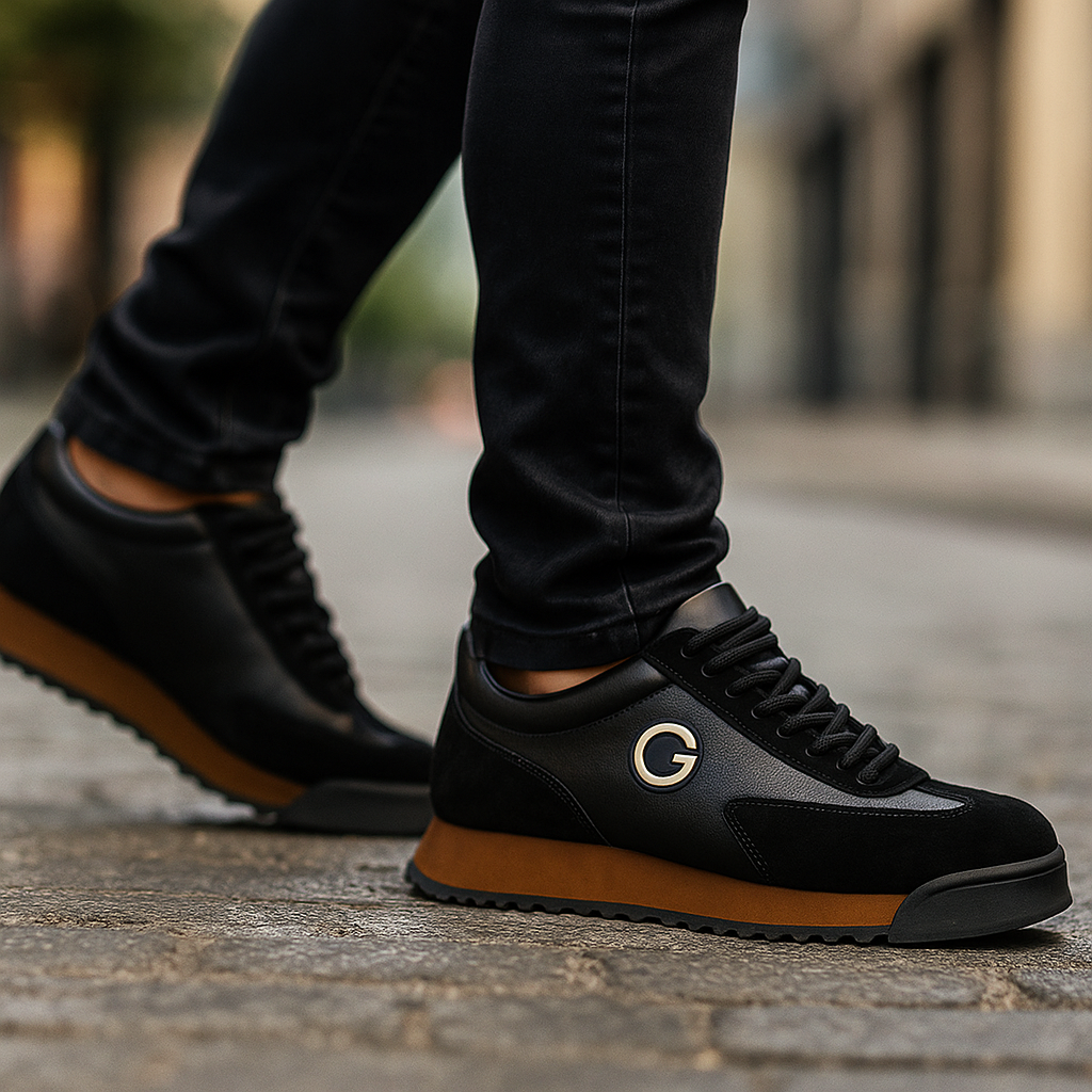 Herrarnas Retro Färgblöck Suede Avslappnade Livsstil Sneakers
