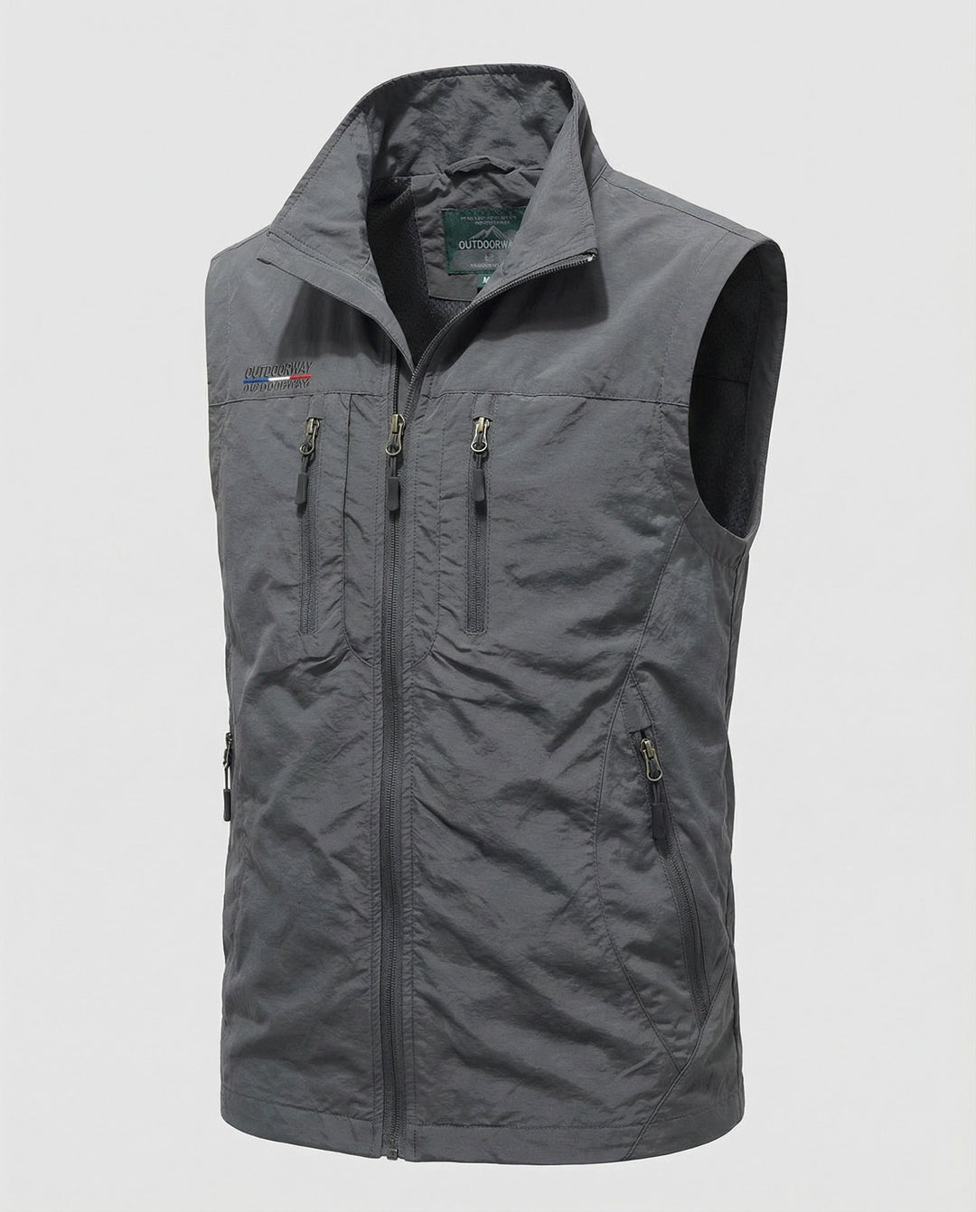 Herrars lättvikt utility gilet – Mångfickad zip-up lager för resor och vardagsbruk