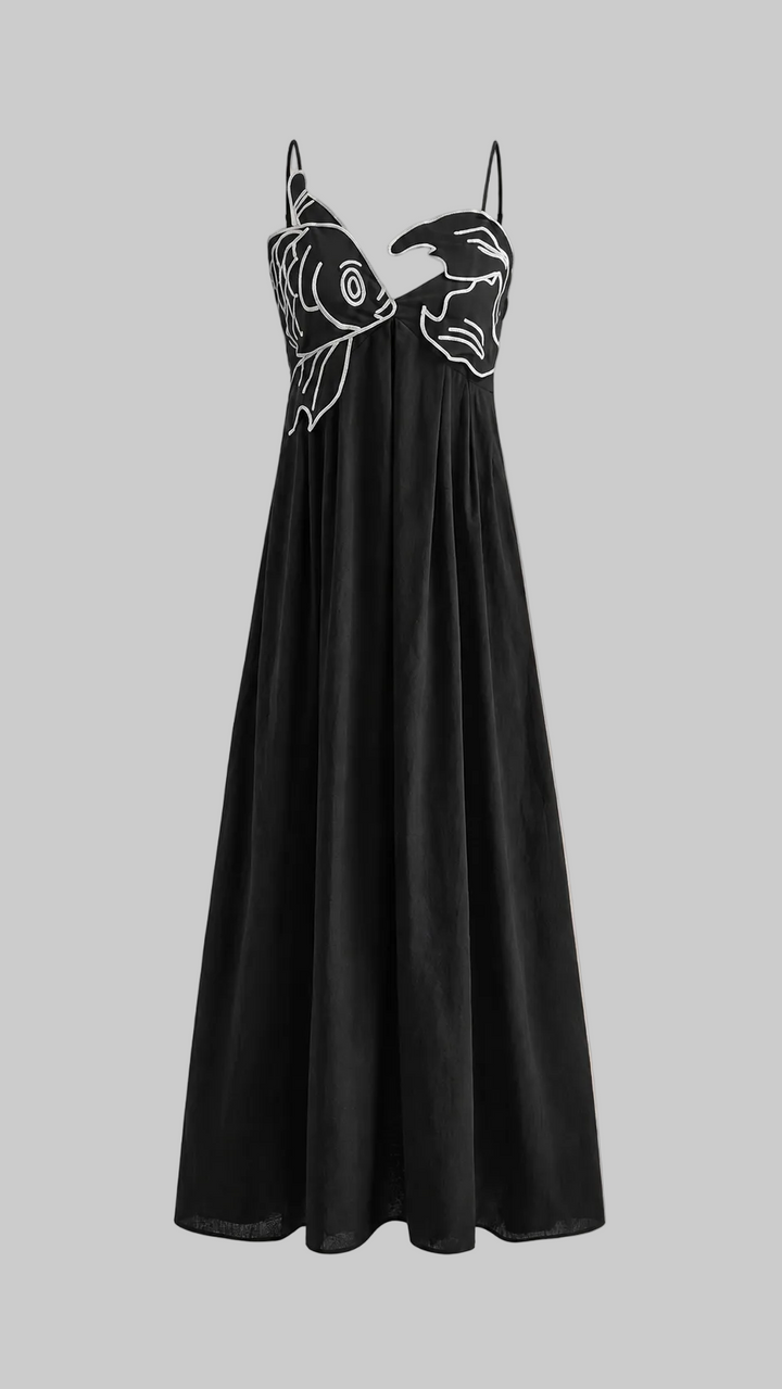 Kvinnors Empire Midja Maxi Klänning – Broderad Bodice Stil för Sommar Ceremonier