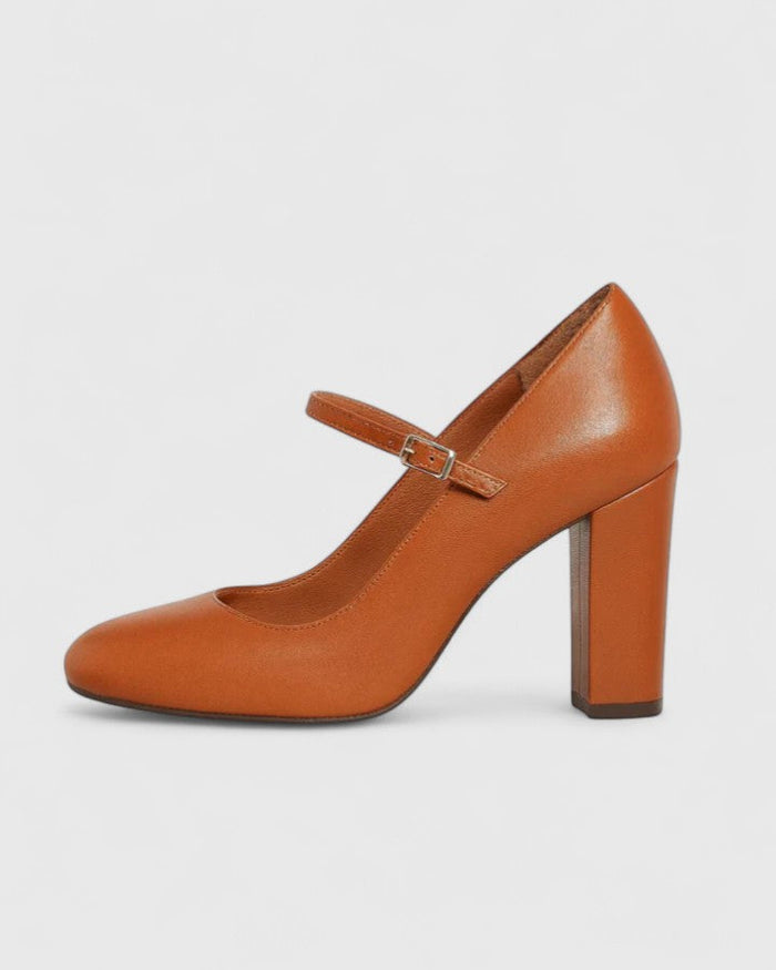 Dam Mary Jane-Pumps med Blockklack och Remavslutning