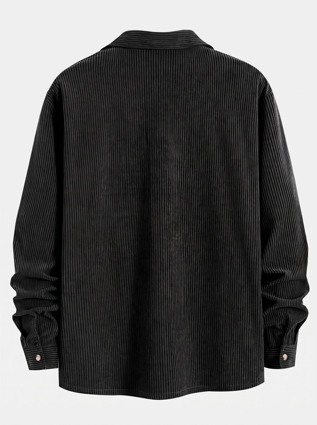 Mäns Cuban Collar Corduroy Set – Långärmad Skjorta och Raka Byxor för Avslappnad Stil i Kyligt Väder