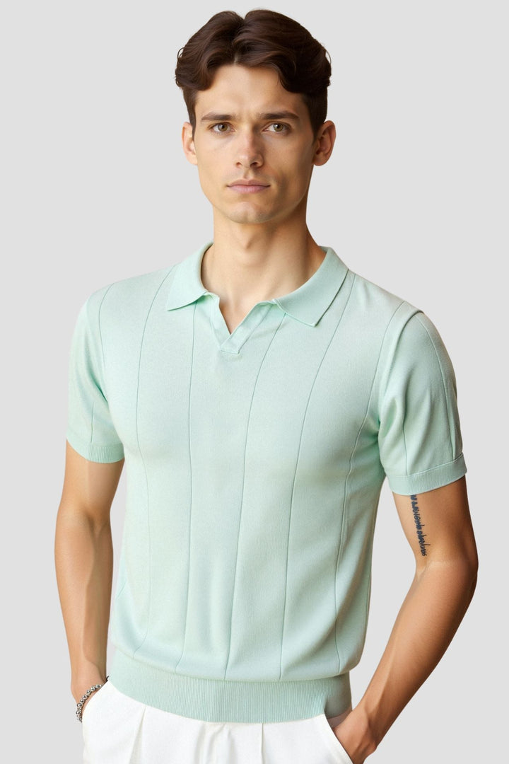 Herrens Finstickade Polo Avslappnad Smart Casual Sommar Skjorta