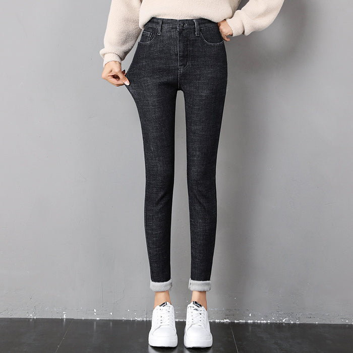 Tyra | Fodrade skinny jeans dam med plyschfleece