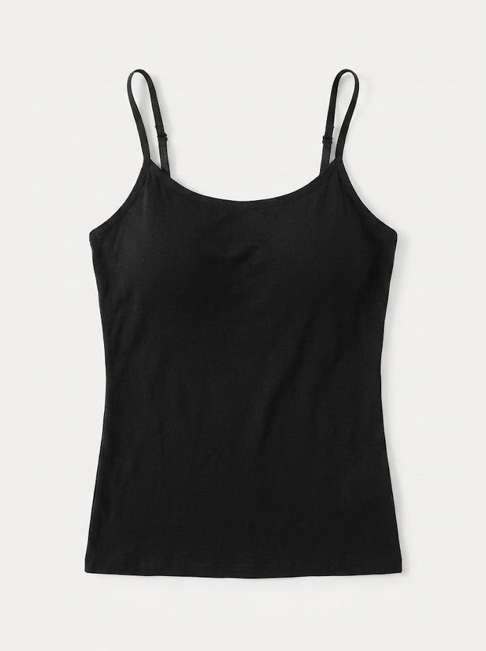 Kvinnors inbyggda bh-camisole – Stödjande spaghetti-axelband för vardagsbruk
