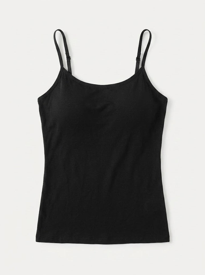 Kvinnors inbyggda bh-camisole – Stödjande spaghetti-axelband för vardagsbruk