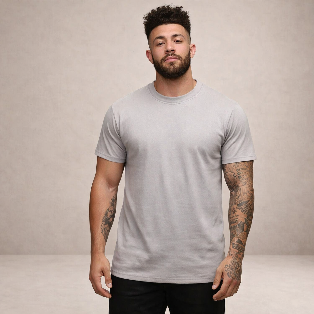 Herr Slim Fit Crew Neck Essential Cotton T-Shirt
