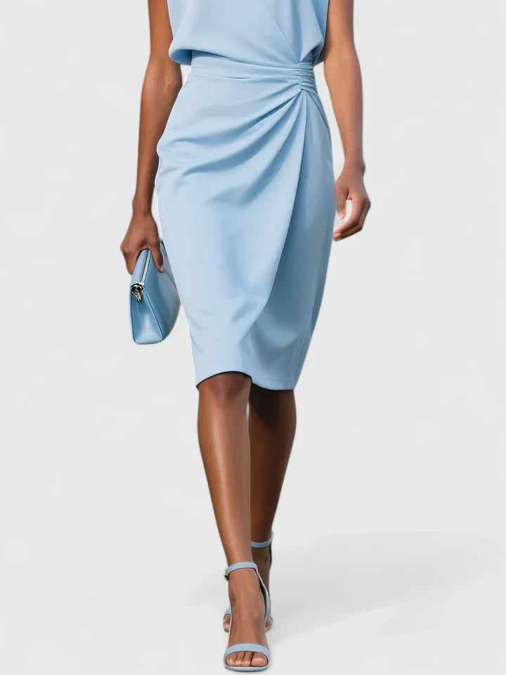 Kvinnors Rynkad Midja Midi Klänning Elegant Tillfälle Stil