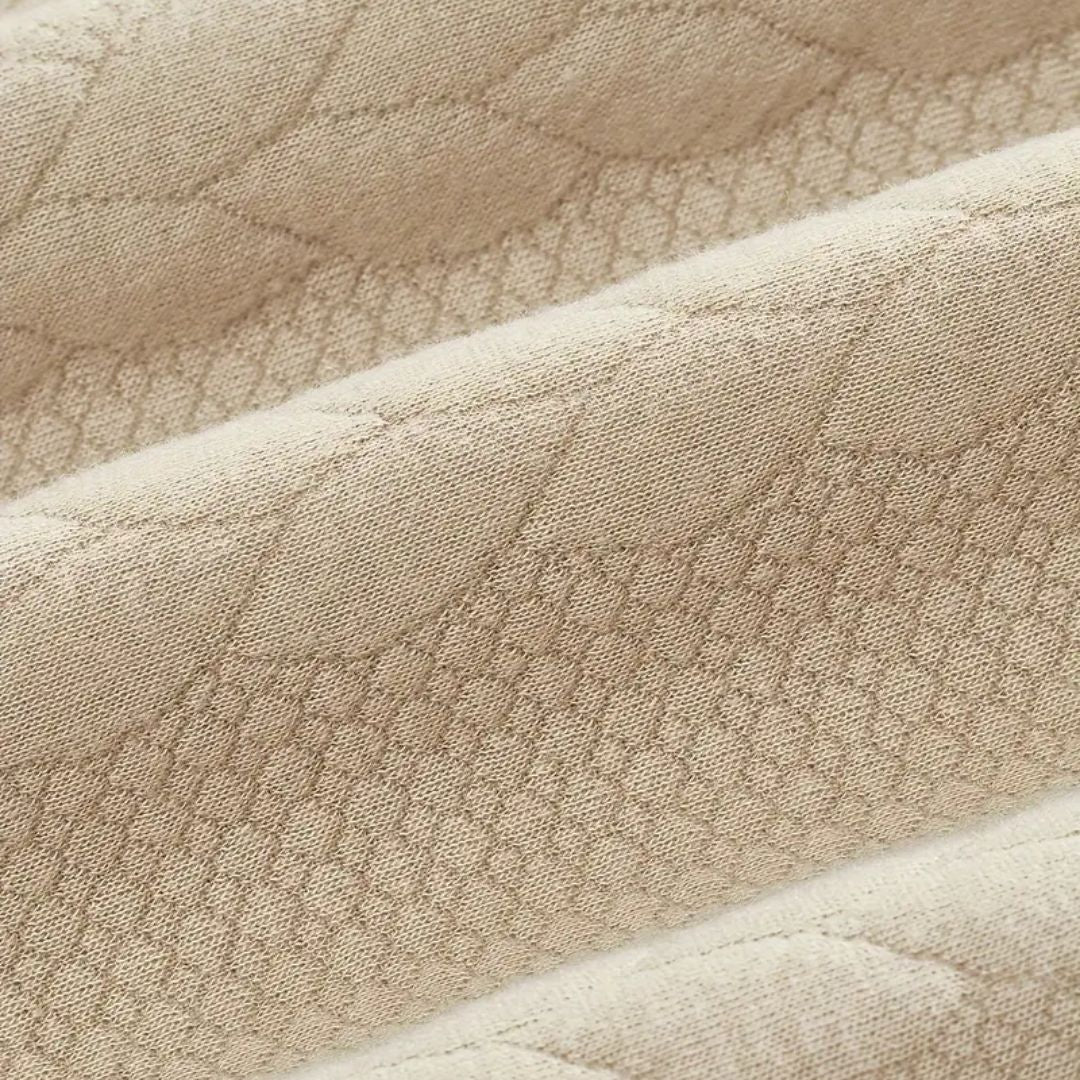 Herrens Kabelstickad Halv Zip Tröja med Texturerad Yoke