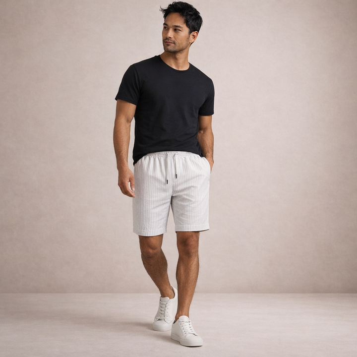 Herrars Dragstring Linne Sommar Shorts Casual Avslappnad Passform