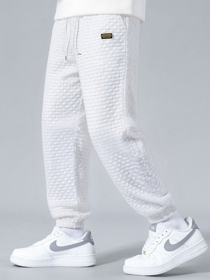 Herrar ärmlös huva väst träningsdräkt – Texturerad jogger co-ord för streetwear
