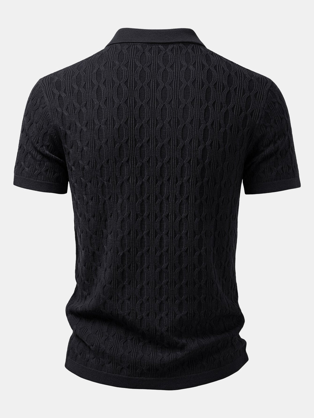 Herrarnas Viskos Texturerad Stickad Skjorta och Stretch Tapered Byxor – Smart Casual Sommarset