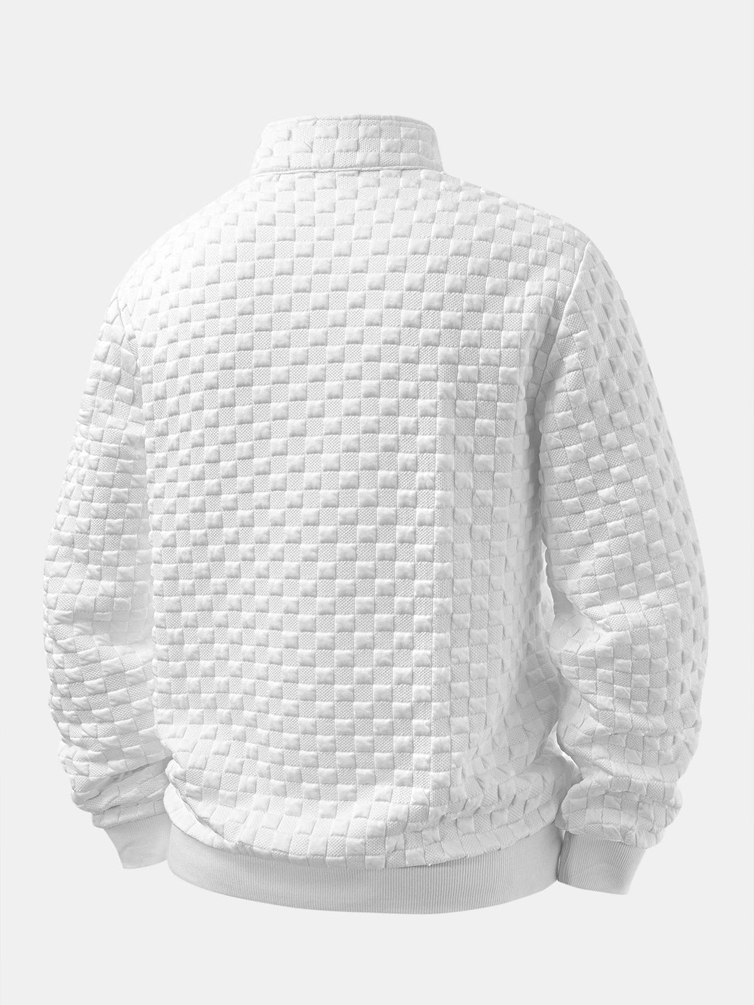 Herrens Jacquard Quarter-Zip Sweatshirt – Texturerad Regular-Fit Lager för Hösthelger