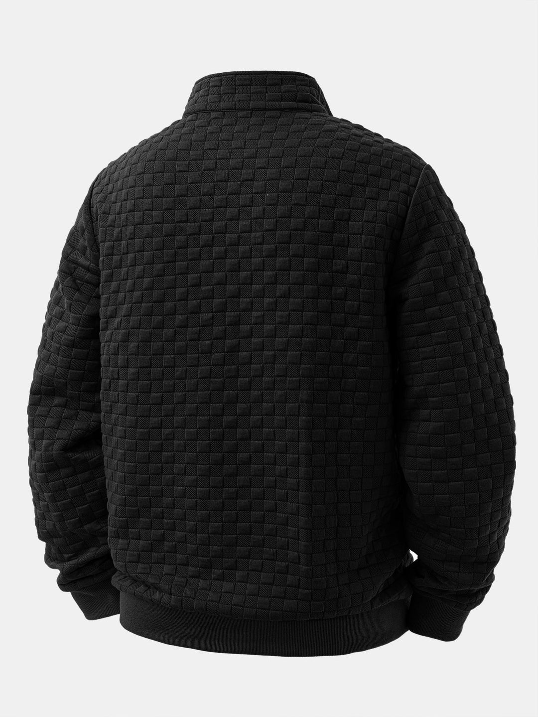 Herrens Jacquard Quarter-Zip Sweatshirt – Texturerad Regular-Fit Lager för Hösthelger