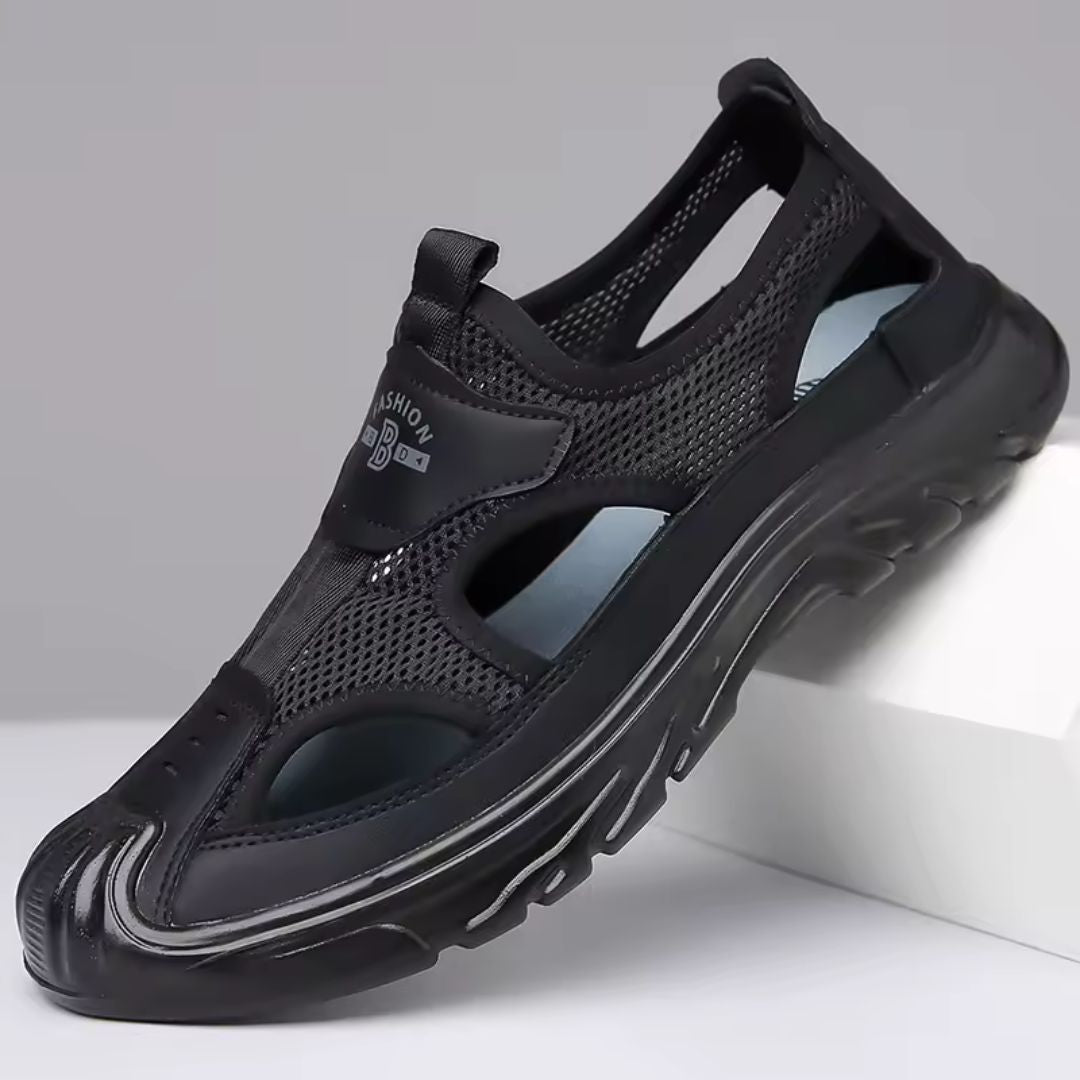 Herrarnas Stängda Tå Mesh Trekking Sandaler med Robust Grepp Sula