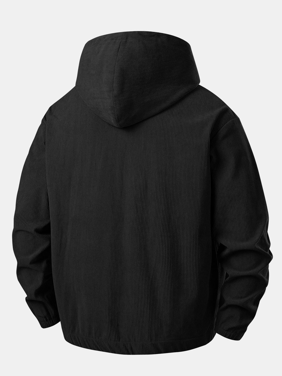 Herrens kordfløyels kvart-zip hoodie – Avslappet teksturert genser for høstlagdeling