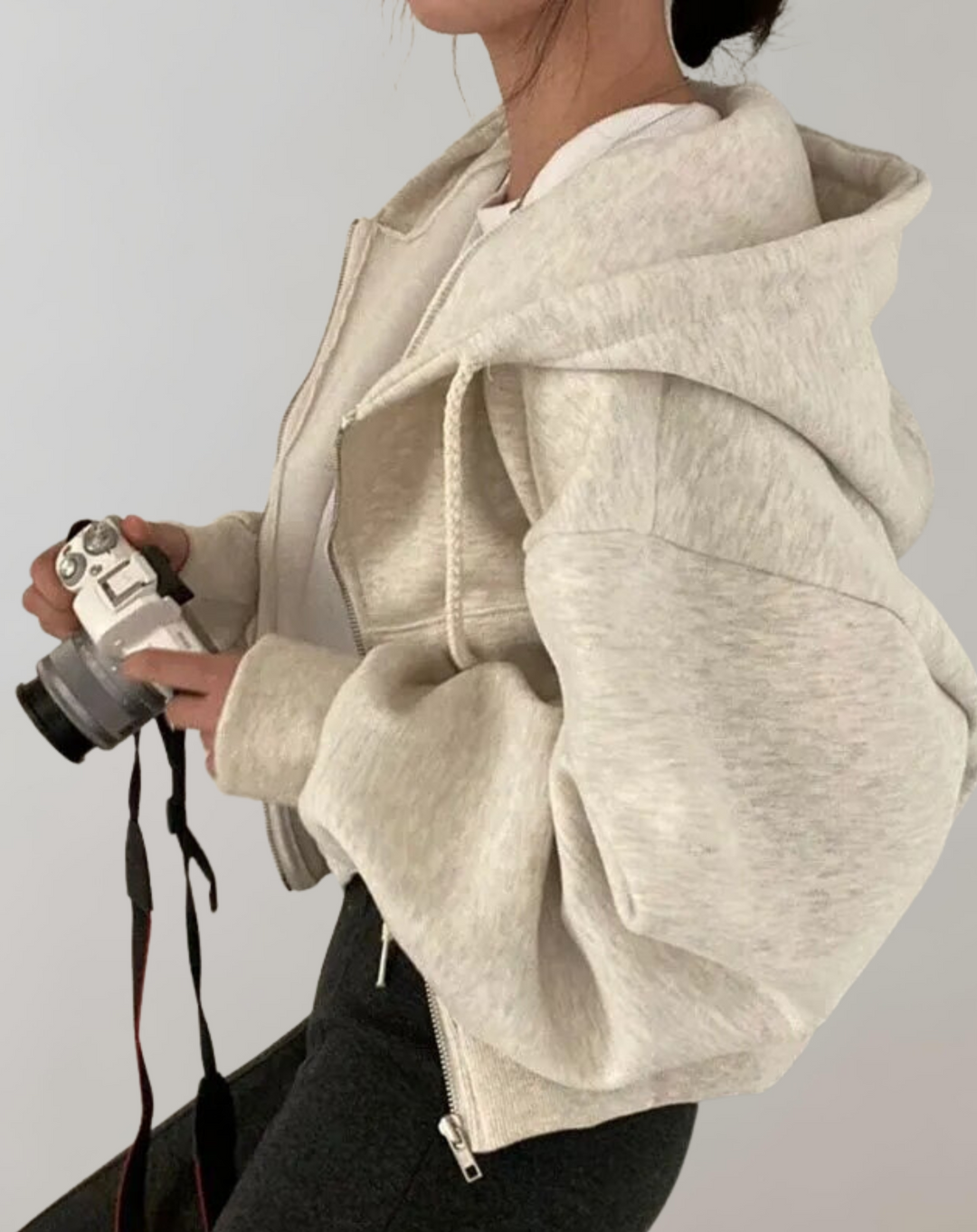 Kvinnors Hooded Zip Sweatshirt – Mjuk Bekväm Andningsbar Avslappnad Vardaglig Lounge Aktivkläder
