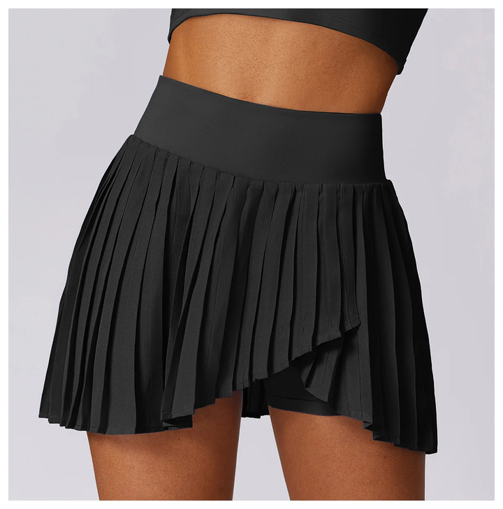 Kvinnors Plisserad Tennis Skort – Högmidjad Aktiv Stil för Träning och Tennis