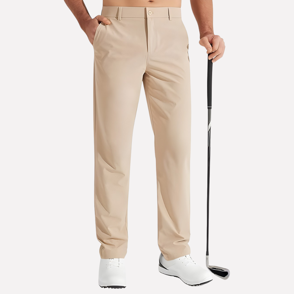 Herrars skräddarsydda stretch golfbyxor med slim fit