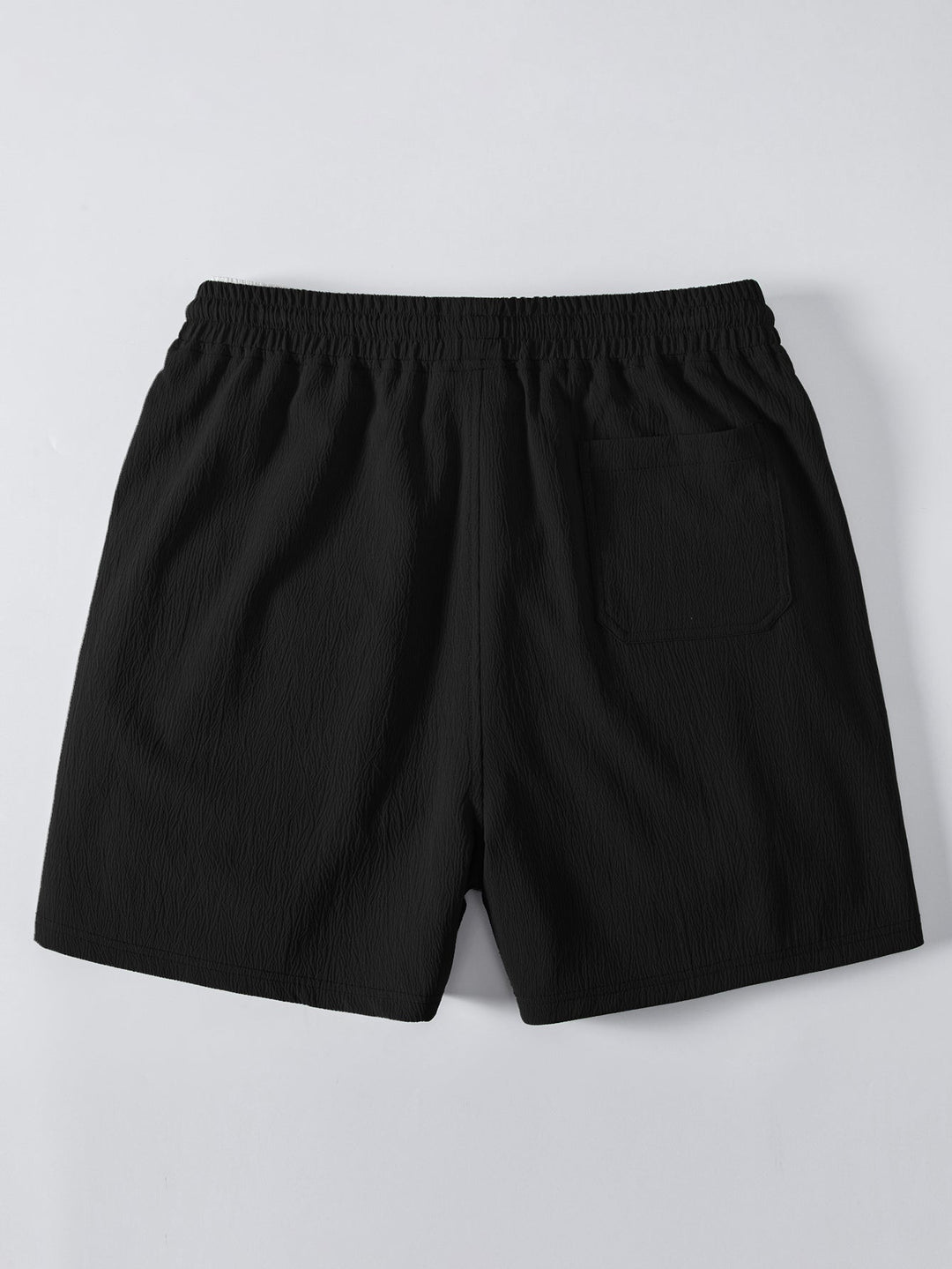 Herrarnas tryckta öppna stickade semester-set – Knappskjorta med krinklade shorts