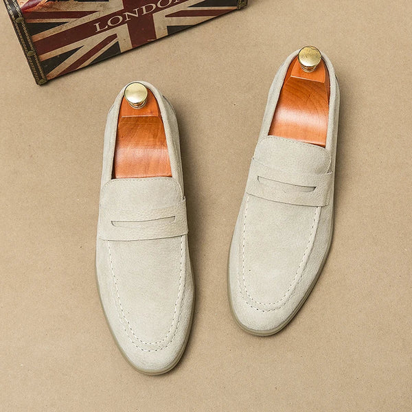 Mäns Mocka-Look Penny Loafers – Bekväma Slip-On Skor för Smart Casual och Formell Klädsel