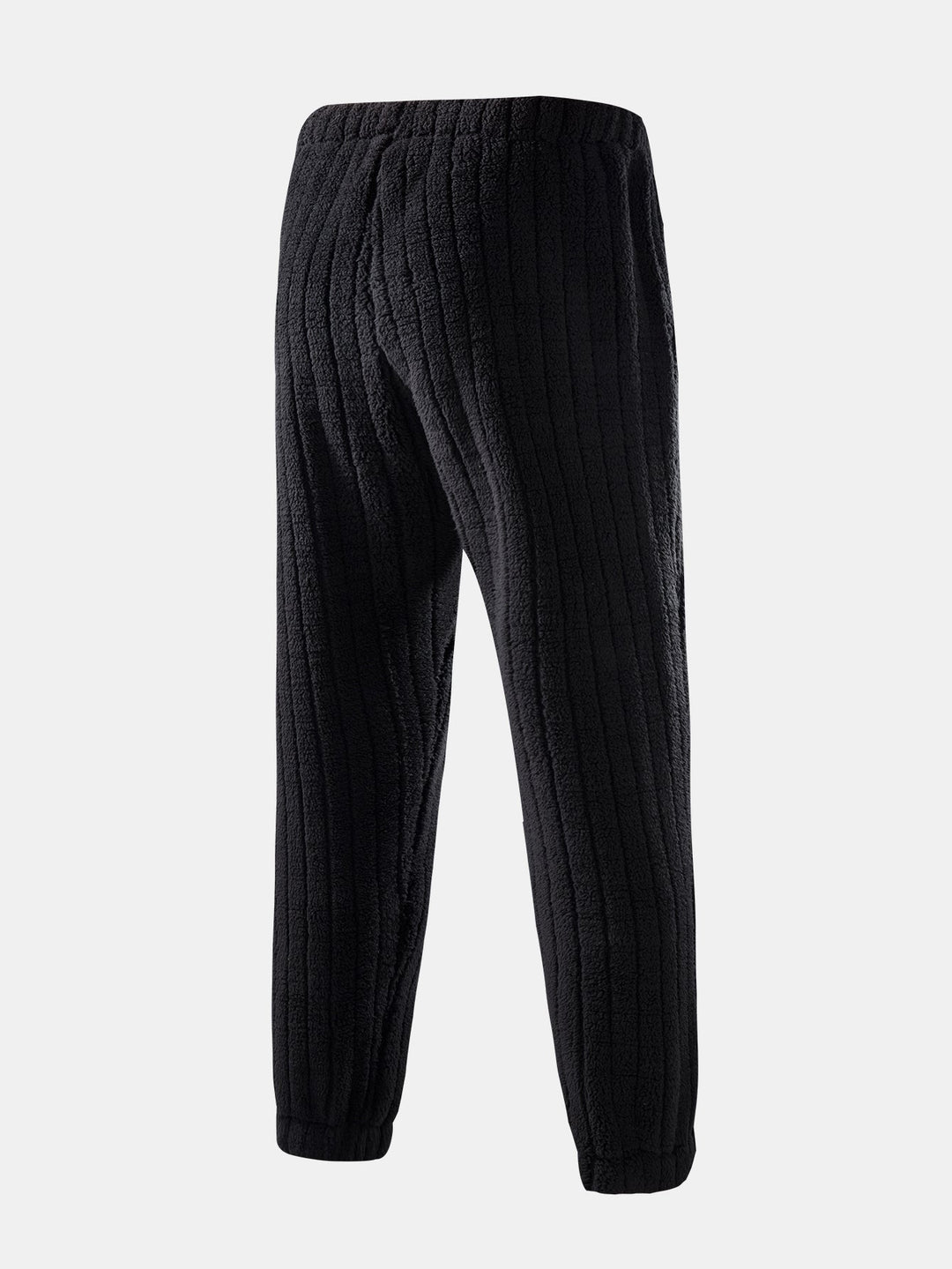 Herrars Zip-Up Teddy Fleece Träningsoverall – Varmt Avslappnat Set för Vintercasual