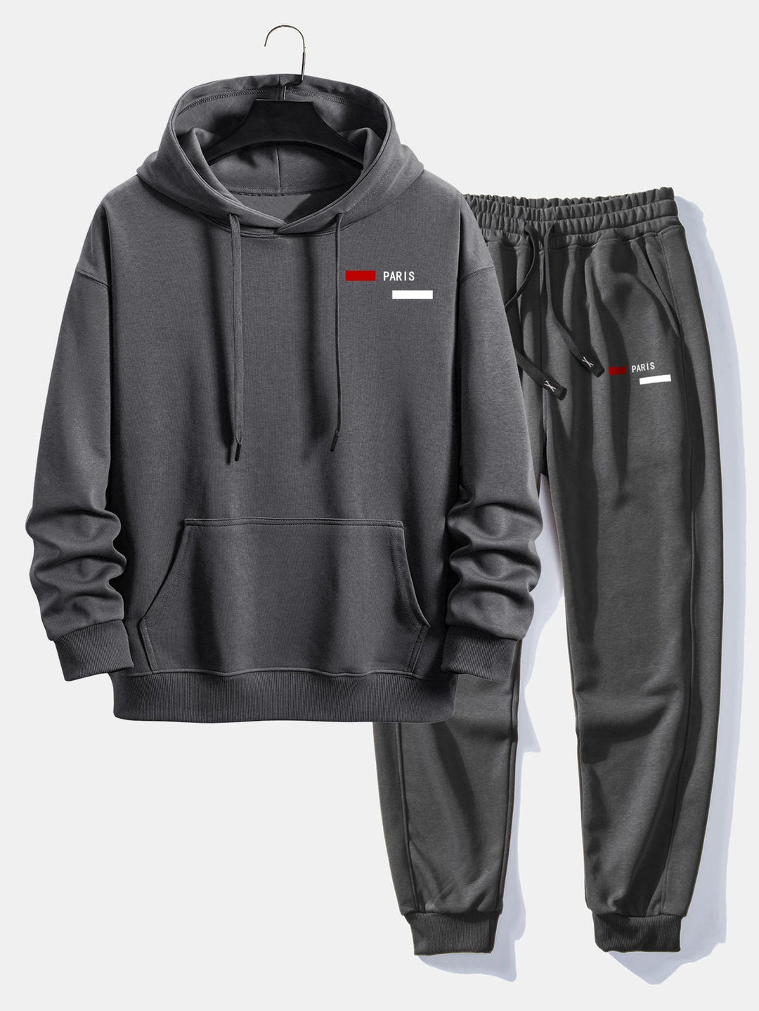 Herrarnas avslappnade träningsdräkt – Hoodie och joggers i bomullsblandning för avslappnad streetwear