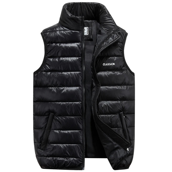 Herrars Padded Bodywarmer Ärmfri Jacka Dragkedja Framsidan Lätt Isolerad Väst