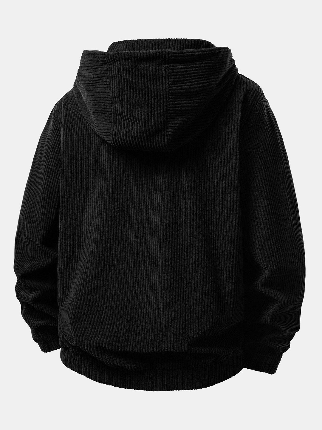 Herrars Corduroy Zip Träningsoverall – Avslappnad Hoodie och Joggers för Höstens Streetwear