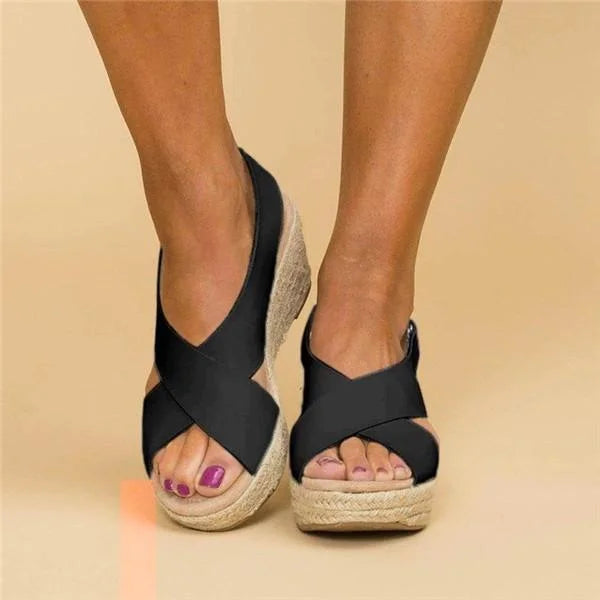 Kvinnors Wedge Sandaler Bekväma Lätta Andningsbara Sommar Eleganta Avslappnade Stiliga Skor
