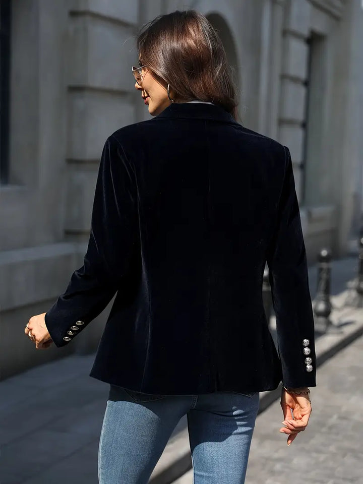 Kvinnors Skräddarsydda En-Knappl Blazer – Klassisk Kontorsjacka för Smart Casual och Festlig Klädsel