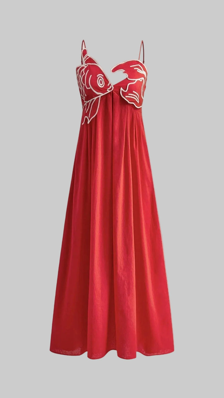 Kvinnors Empire Midja Maxi Klänning – Broderad Bodice Stil för Sommar Ceremonier