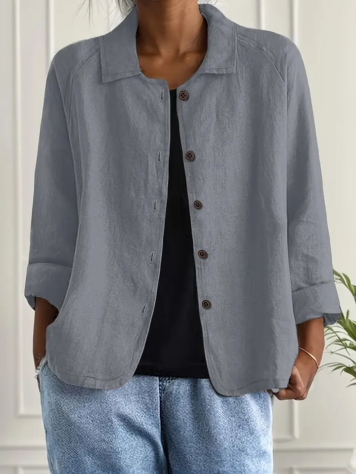 Kvinnors Lätta Knapp-Front Tröja Cardigan Casual Lager