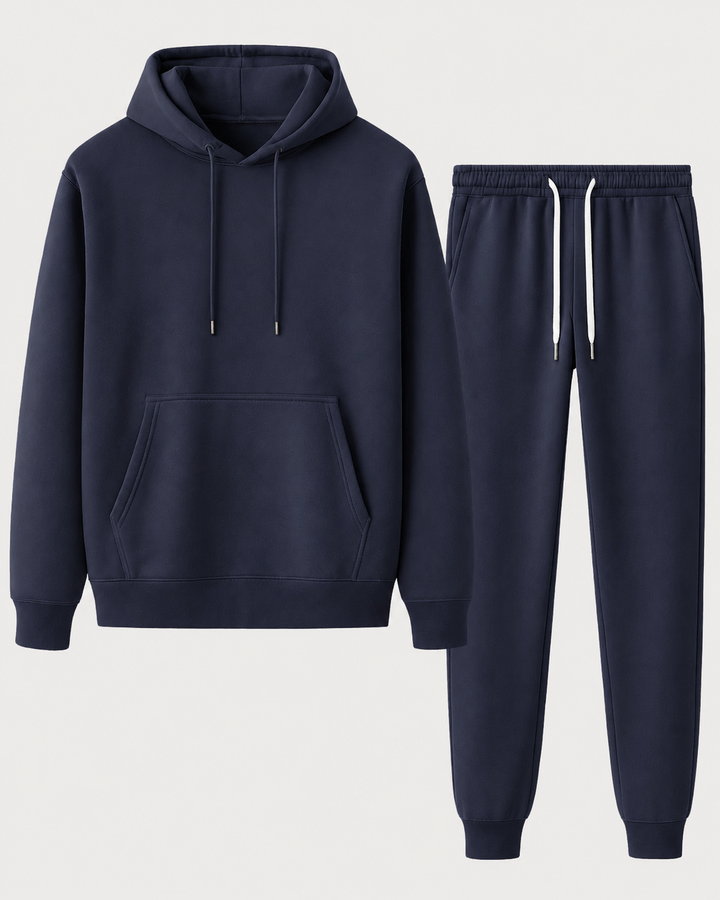 Herr Hoodie och Jogger Set – Avslappnad Tvådelad Koordinerad för Vardagscasual