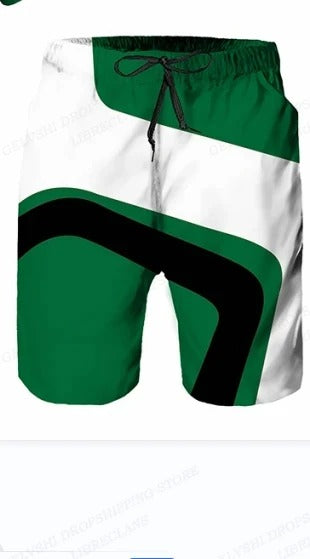 Herrarnas tryckta badshorts med dragsko för sommaren