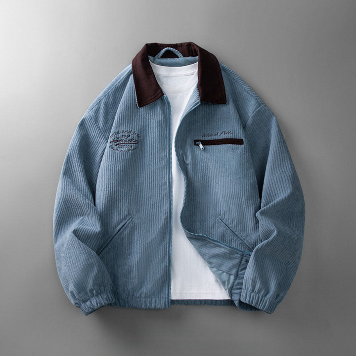 Herrars Lätta Zip-Jacka – Smart Casual Lager för Övergångsväder