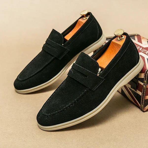 Mäns Mocka-Look Penny Loafers – Bekväma Slip-On Skor för Smart Casual och Formell Klädsel
