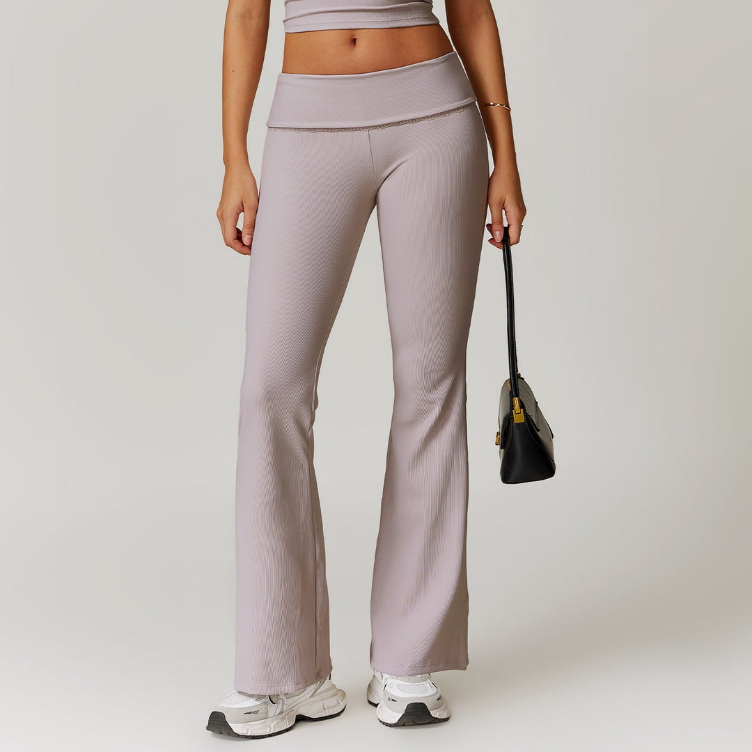Kvinnors Högmidjade Flare Yoga Byxor – Stretchiga Bekväma Formande Stiliga Casual Vardagskläder