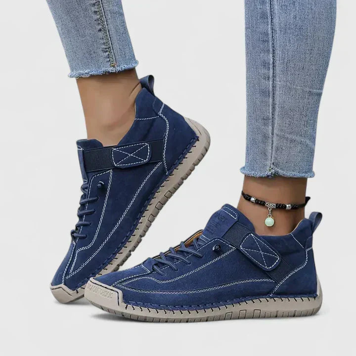 Kvinnors Skinnlook Velcro Snörning Promenadsneakers